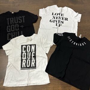 Lot of kids Graphic T-Shirts Set in Black and White